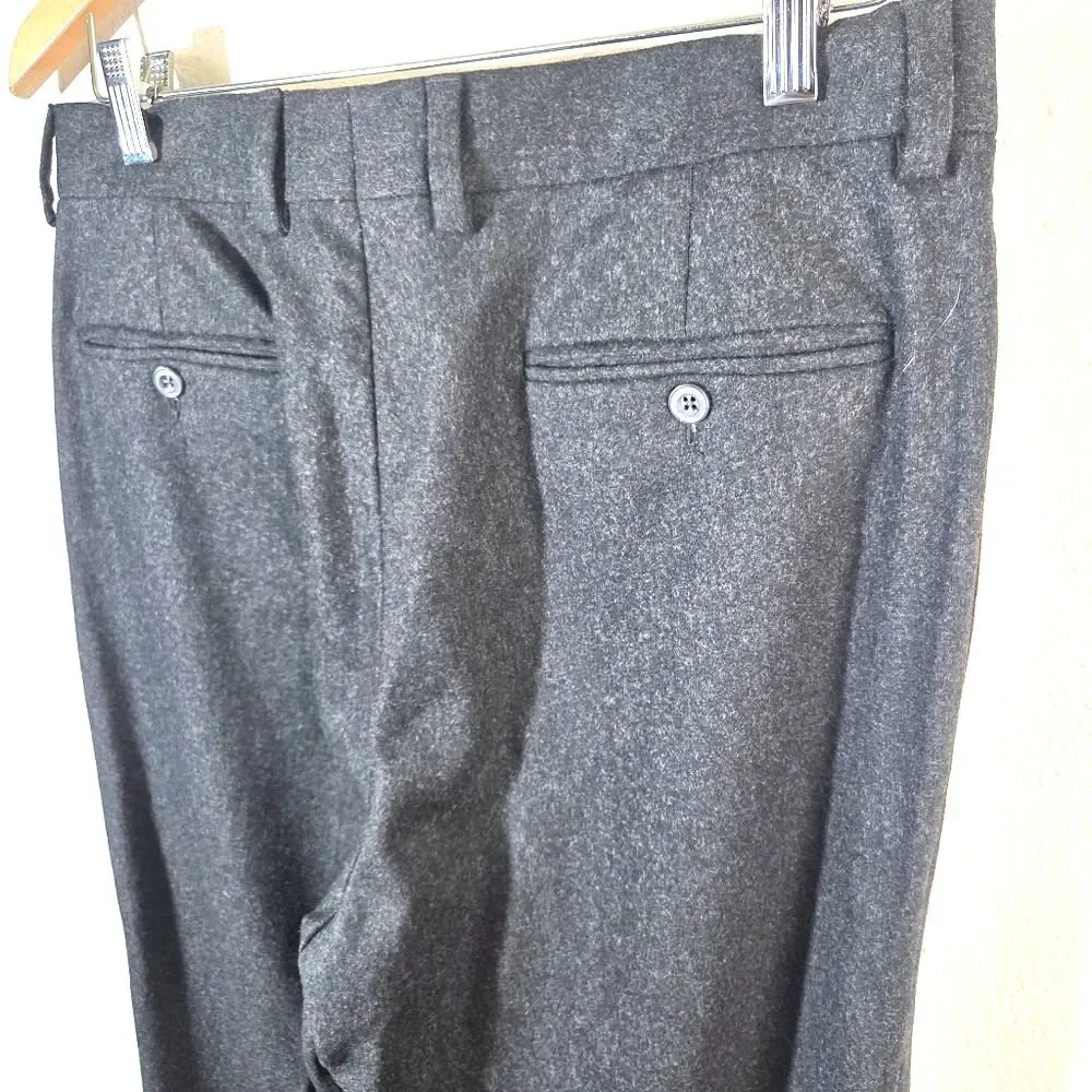 Banana Republic Mens 32L Wool Cashmere Dress Pants Charcoal Pleated